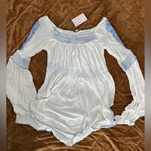 Free people bell sleeve boho top